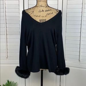 Harold’s Fur Cuffed Pullover Sweater Top